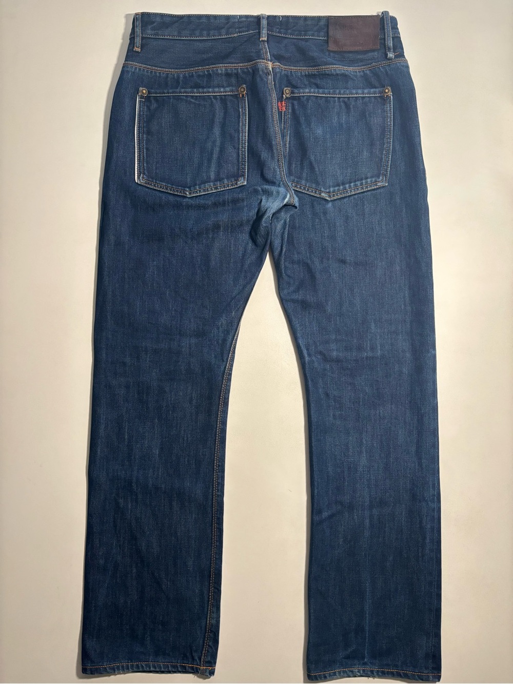 Vintage Japan superdry officer selvage lined pocket dark blue jeans